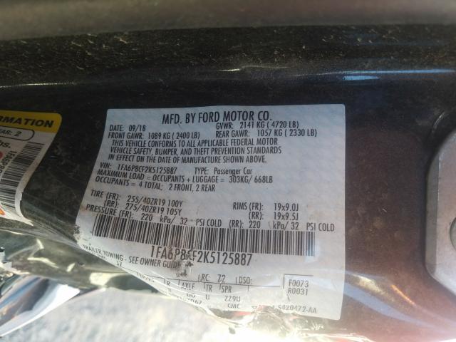 2019 FORD MUSTANG GT 1FA6P8CF2K5125887