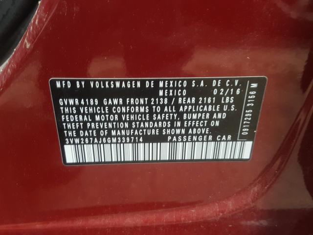 2016 VOLKSWAGEN JETTA S 3VW267AJ6GM339714