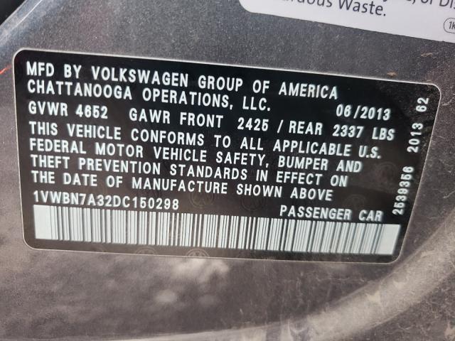 2013 VOLKSWAGEN PASSAT SE - 1VWBN7A32DC150298