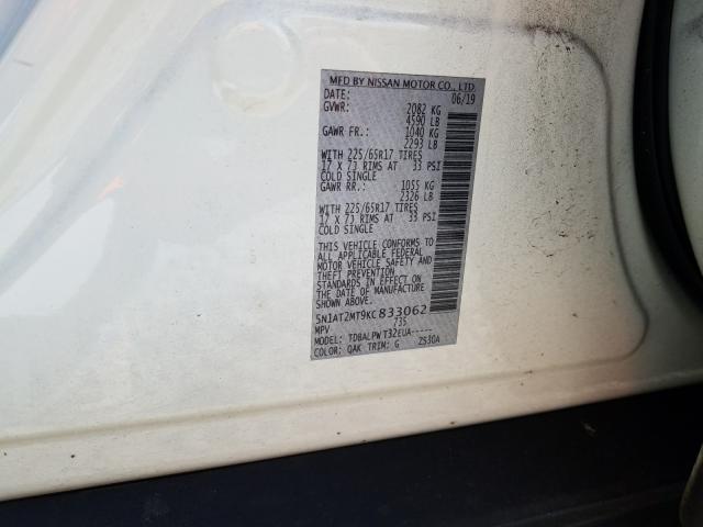 2019 NISSAN ROGUE S 5N1AT2MT9KC833062