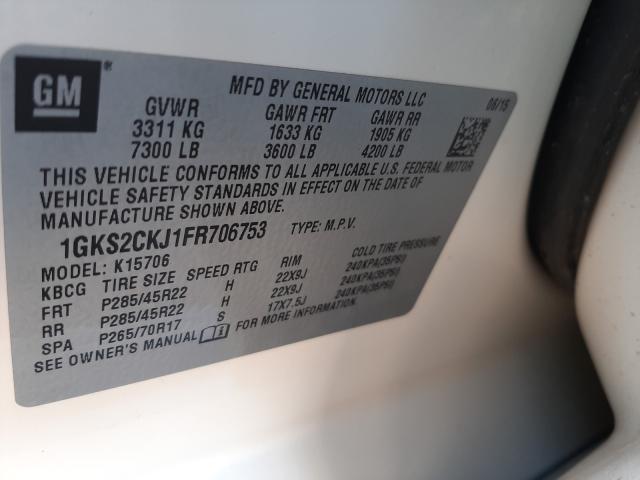 2015 GMC YUKON DENA 1GKS2CKJ1FR706753