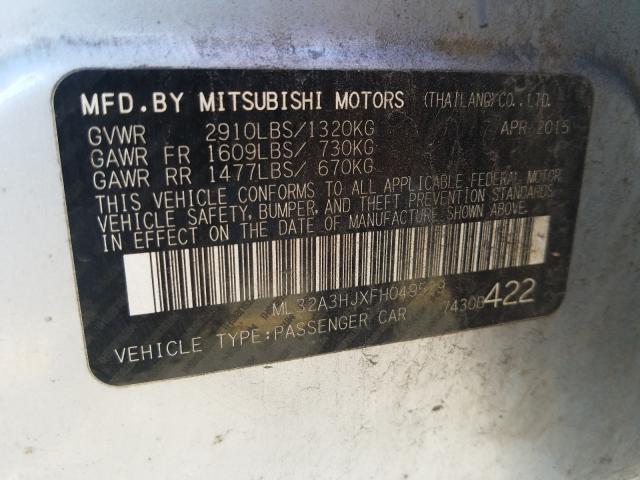 2015 MITSUBISHI MIRAGE DE ML32A3HJXFH049529