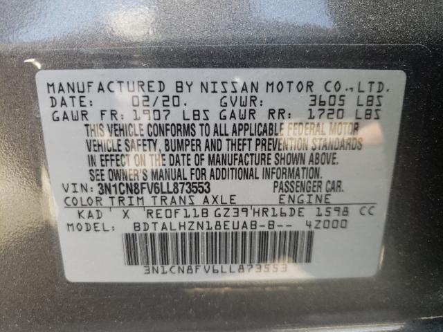2020 NISSAN VERSA SR 3N1CN8FV6LL873553