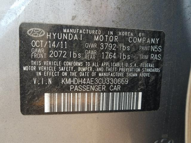 2012 HYUNDAI ELANTRA GL KMHDH4AE3CU330669