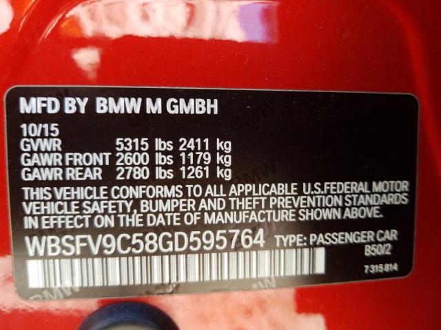 2016 BMW M5 WBSFV9C58GD595764
