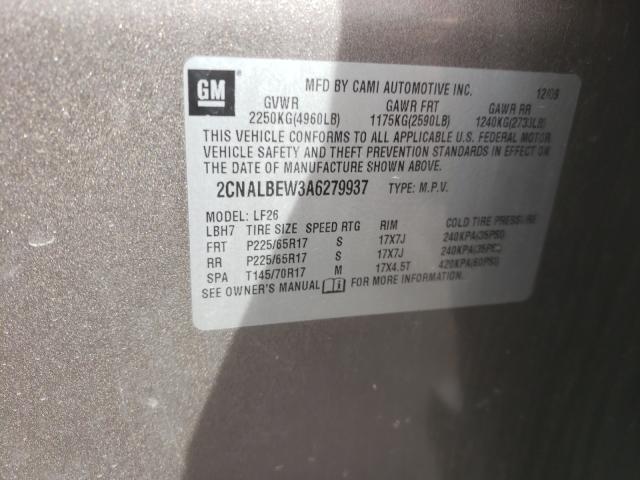 2010 CHEVROLET EQUINOX LS 2CNALBEW3A6279937