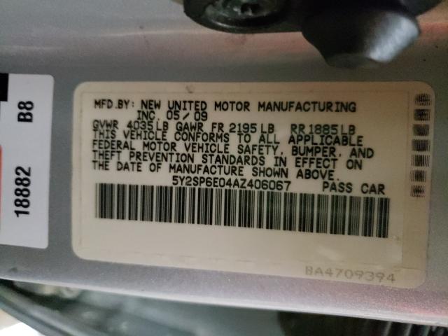2010 PONTIAC VIBE 5Y2SP6E04AZ406067