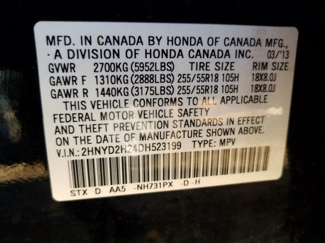 2013 ACURA MDX 2HNYD2H24DH523199