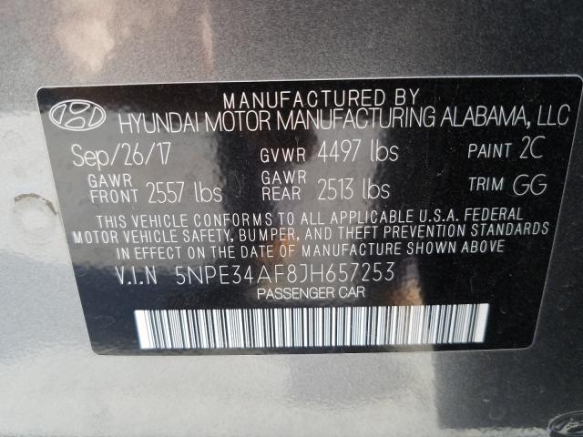 2018 HYUNDAI SONATA SPO 5NPE34AF8JH657253