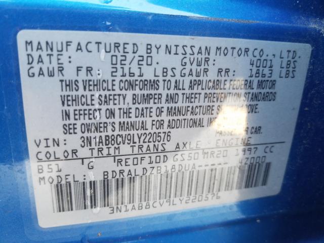 2020 NISSAN SENTRA SV 3N1AB8CV9LY220576