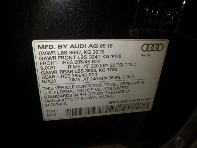 VIN WA1LAAF74KD011450 2019 Audi Q7, Premium Plus no.10