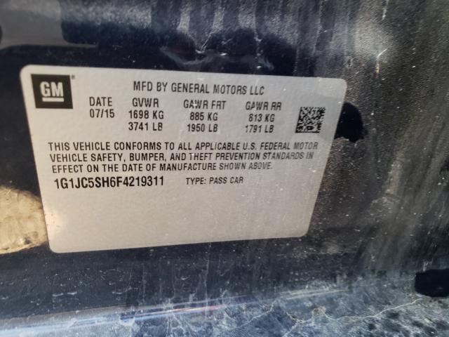 2015 CHEVROLET SONIC LT 1G1JC5SH6F4219311