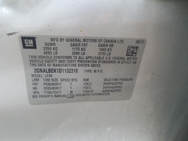 2013 CHEVROLET EQUINOX LS 2GNALBEK1D1132316