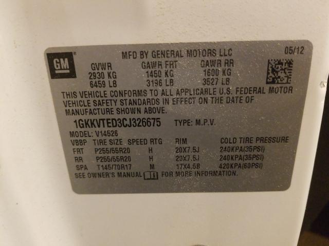 2012 GMC ACADIA DEN 1GKKVTED3CJ326675