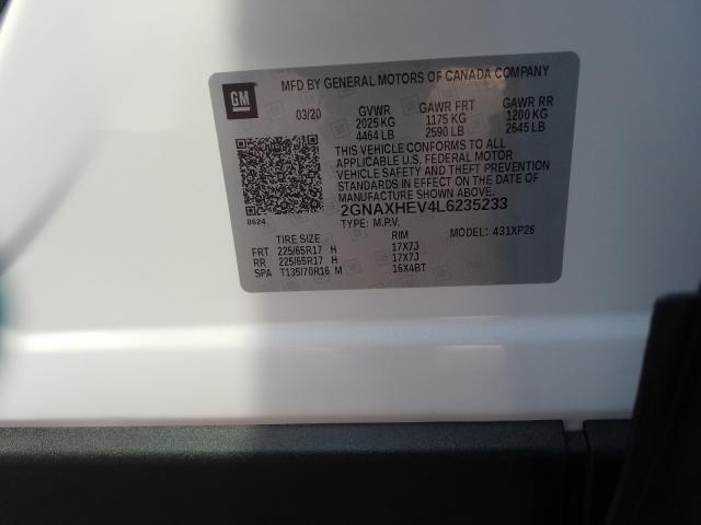2020 CHEVROLET EQUINOX LS 2GNAXHEV4L6235233