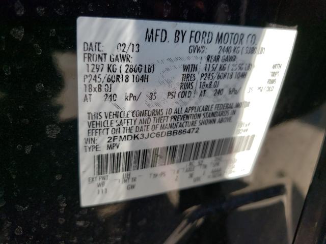 2013 FORD EDGE SEL 2FMDK3JC6DBB86472