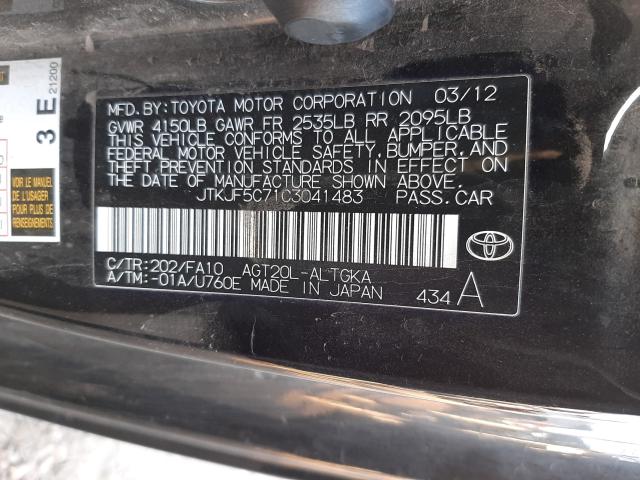 2012 TOYOTA SCION TC JTKJF5C71C3041483