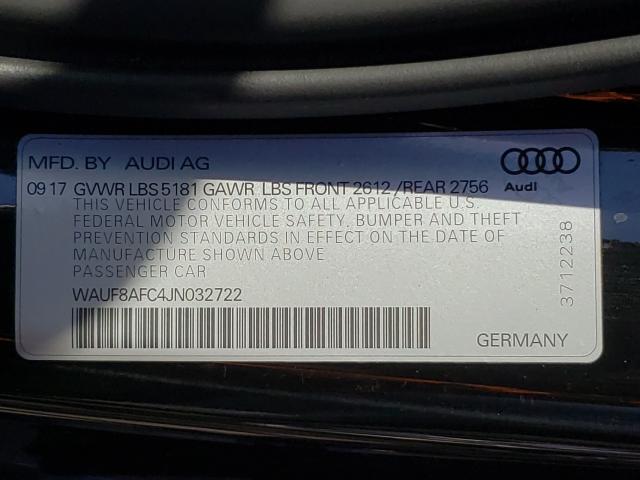 2018 AUDI A6 PREMIUM WAUF8AFC4JN032722