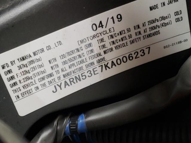 2019 YAMAHA MT09 JYARN53E7KA006237