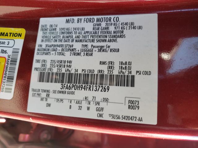 2015 FORD FUSION SE - 3FA6P0H94FR137269