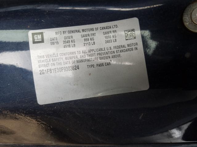 2015 CHEVROLET CAMARO LS 2G1FB1E30F9303624