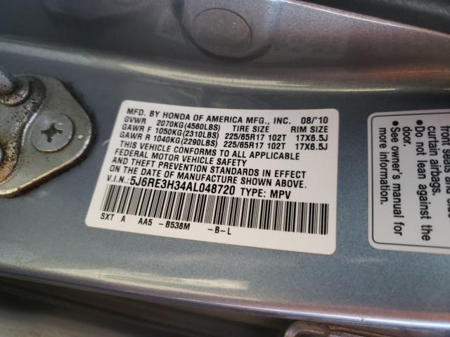 2010 HONDA CR-V LX 5J6RE3H34AL048720