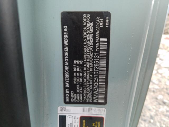 2013 MINI COOPER WMWZN3C51DT266131