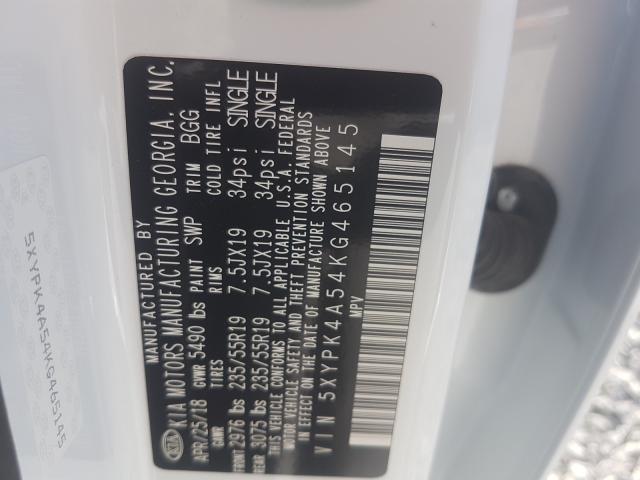 2019 KIA SORENTO SX 5XYPK4A54KG465145