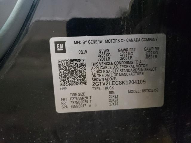 2019 GMC SIERRA LIM 2GTV2LEC8K1204105
