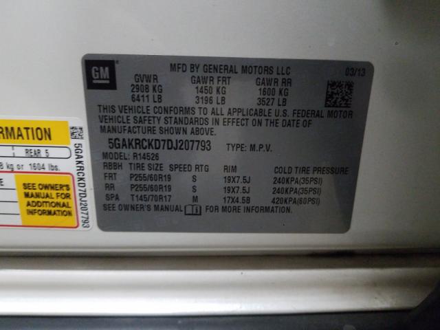 2013 BUICK ENCLAVE 5GAKRCKD7DJ207793