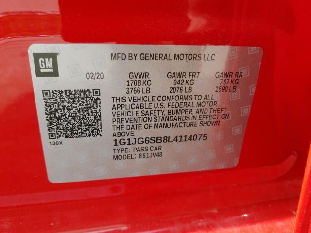 2020 CHEVROLET SONIC 1G1JG6SB8L4114075