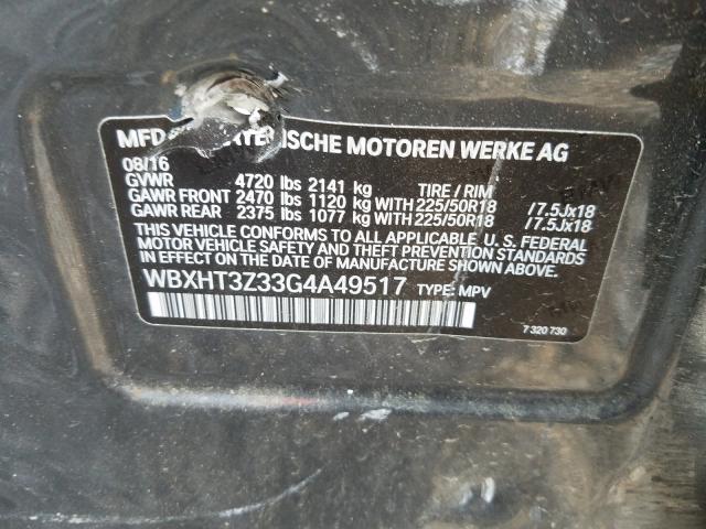 2016 BMW X1 XDRIVE2 WBXHT3Z33G4A49517
