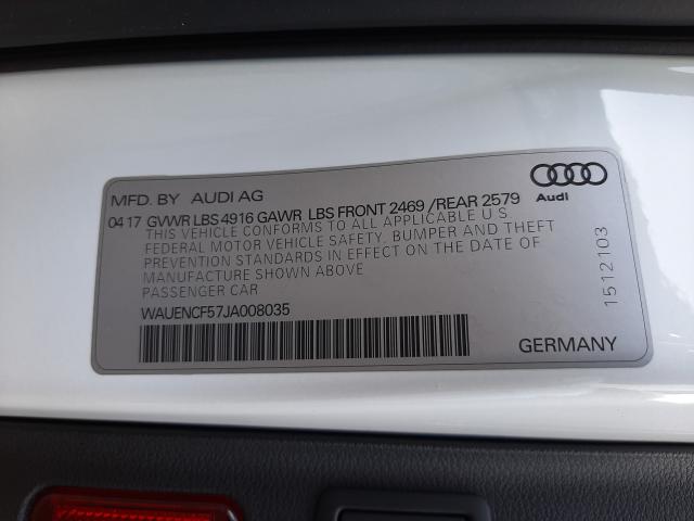 2018 AUDI A5 PREMIUM WAUENCF57JA008035