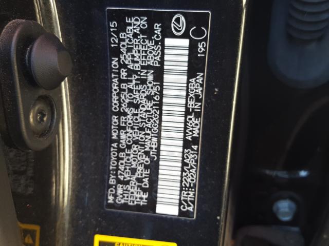 2016 LEXUS ES 300H JTHBW1GG2G2116751
