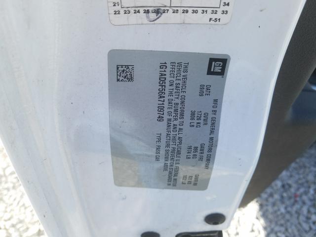 2010 CHEVROLET COBALT 1LT 1G1AD5F56A7109749