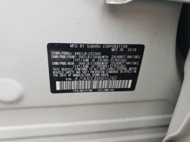 2019 SUBARU FORESTER P JF2SKAGC4KH455240