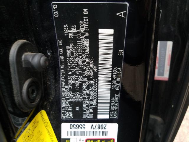 2013 TOYOTA SIENNA XLE 5TDYK3DC8DS350725