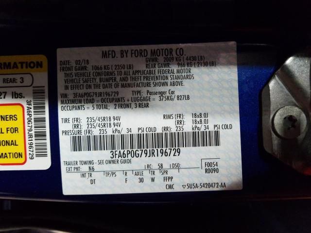 2018 FORD FUSION S 3FA6P0G79JR196729