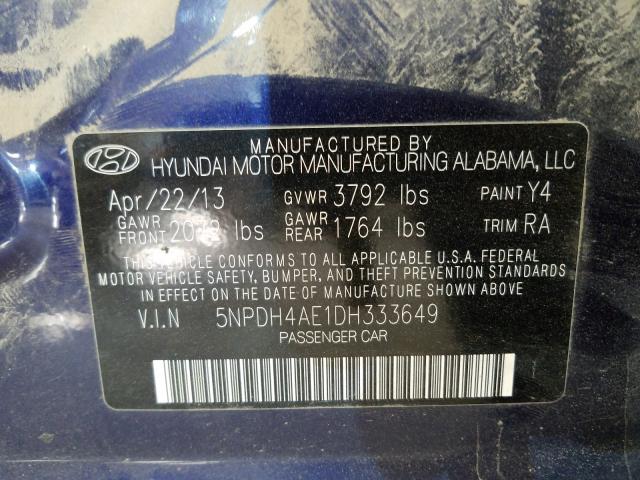 2013 HYUNDAI ELANTRA GL 5NPDH4AE1DH333649