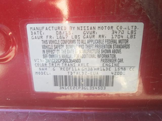 2016 NISSAN VERSA NOTE 3N1CE2CP3GL354503