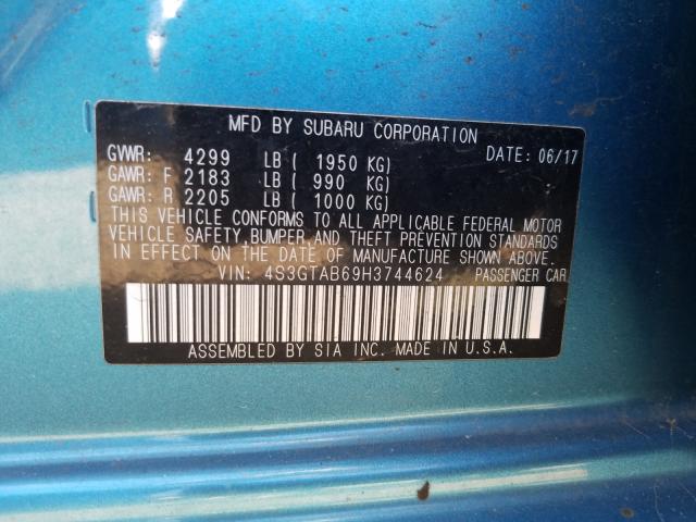 2017 SUBARU IMPREZA PR 4S3GTAB69H3744624