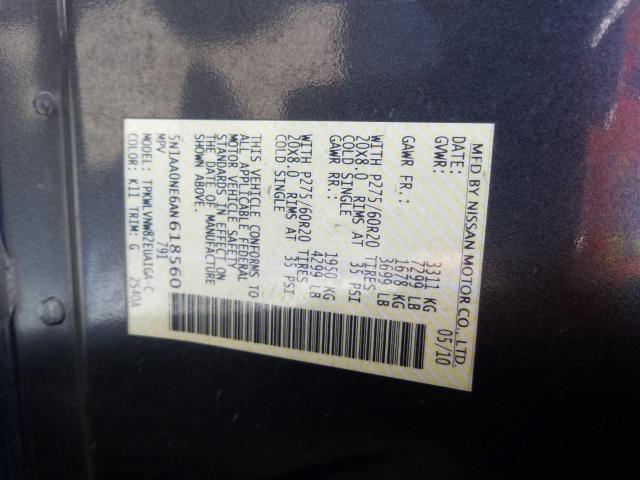 2010 NISSAN ARMADA PLA 5N1AA0NE6AN618560