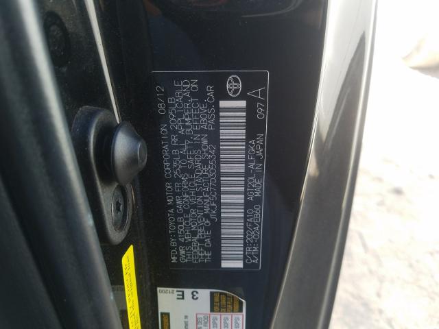 2013 TOYOTA SCION TC JTKJF5C77D3055342