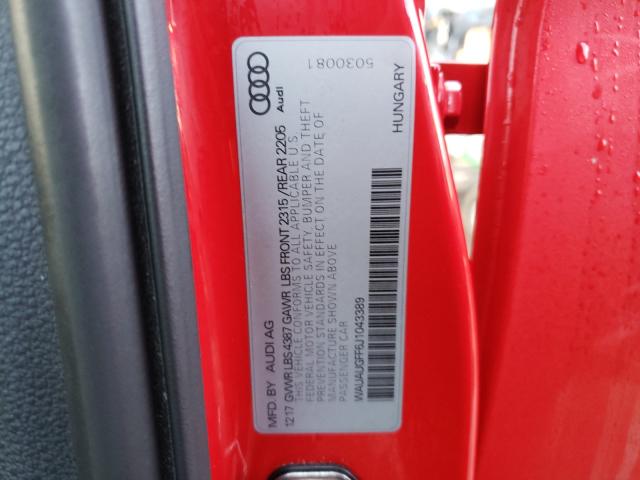 2018 AUDI A3 PREMIUM WAUAUGFF6J1043389