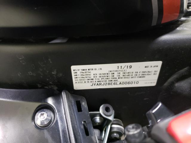 2020 YAMAHA YZFR6 JYARJ28E6LA006010