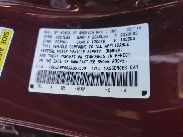 2010 ACURA TL 19UUA9F56AA007568