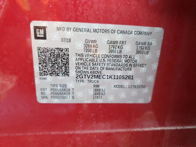 2019 GMC SIERRA LIM 2GTV2MEC1K1105261