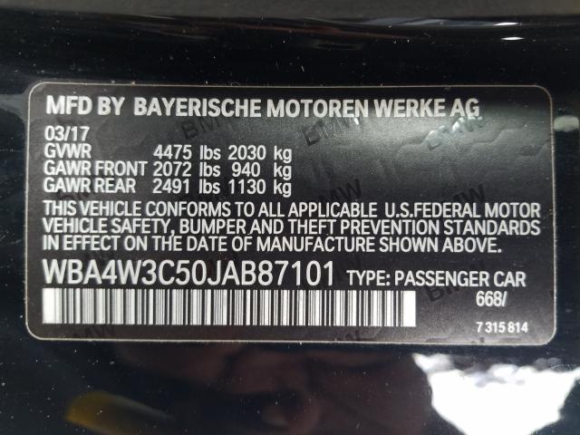 2018 BMW 430I WBA4W3C50JAB87101