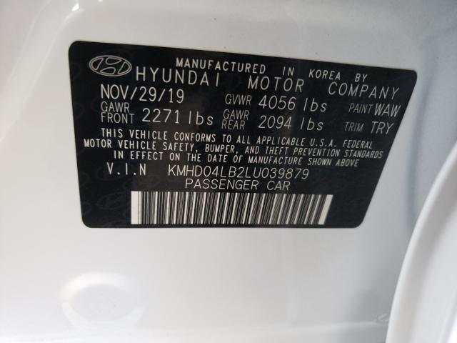 2020 HYUNDAI ELANTRA SP KMHD04LB2LU039879