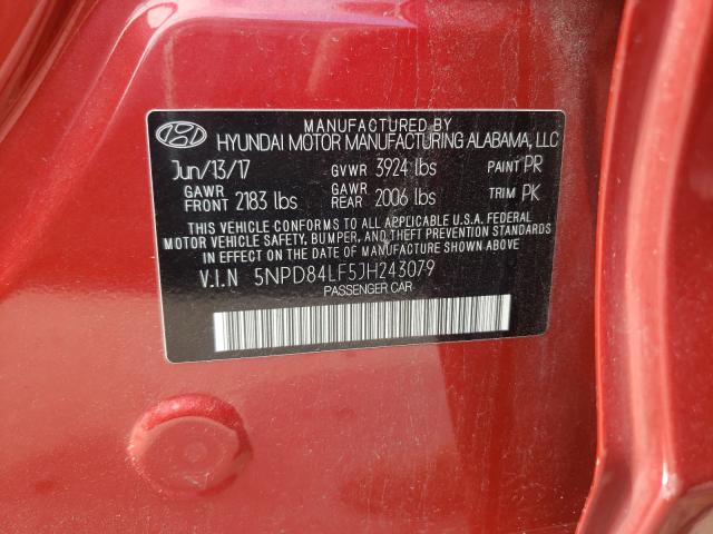 2018 HYUNDAI ELANTRA SE 5NPD84LF5JH243079